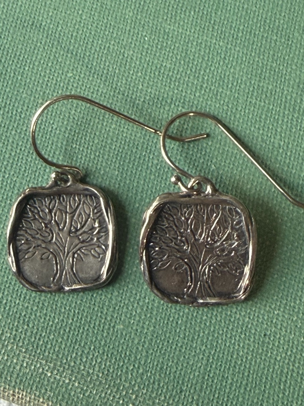 Sterling Silver tree of life wax seal earrings